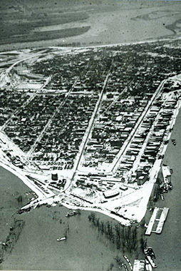 Old aerial image of Cairo in Alexander County